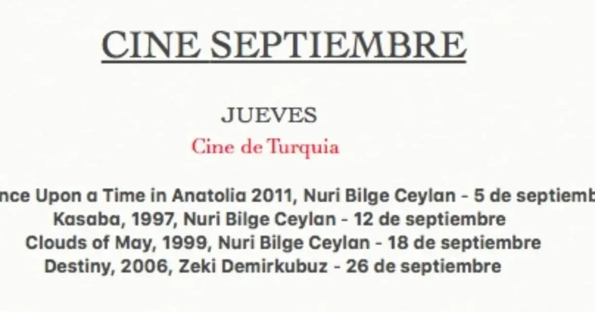 September Cinema: Turkish Cinema Thursdays