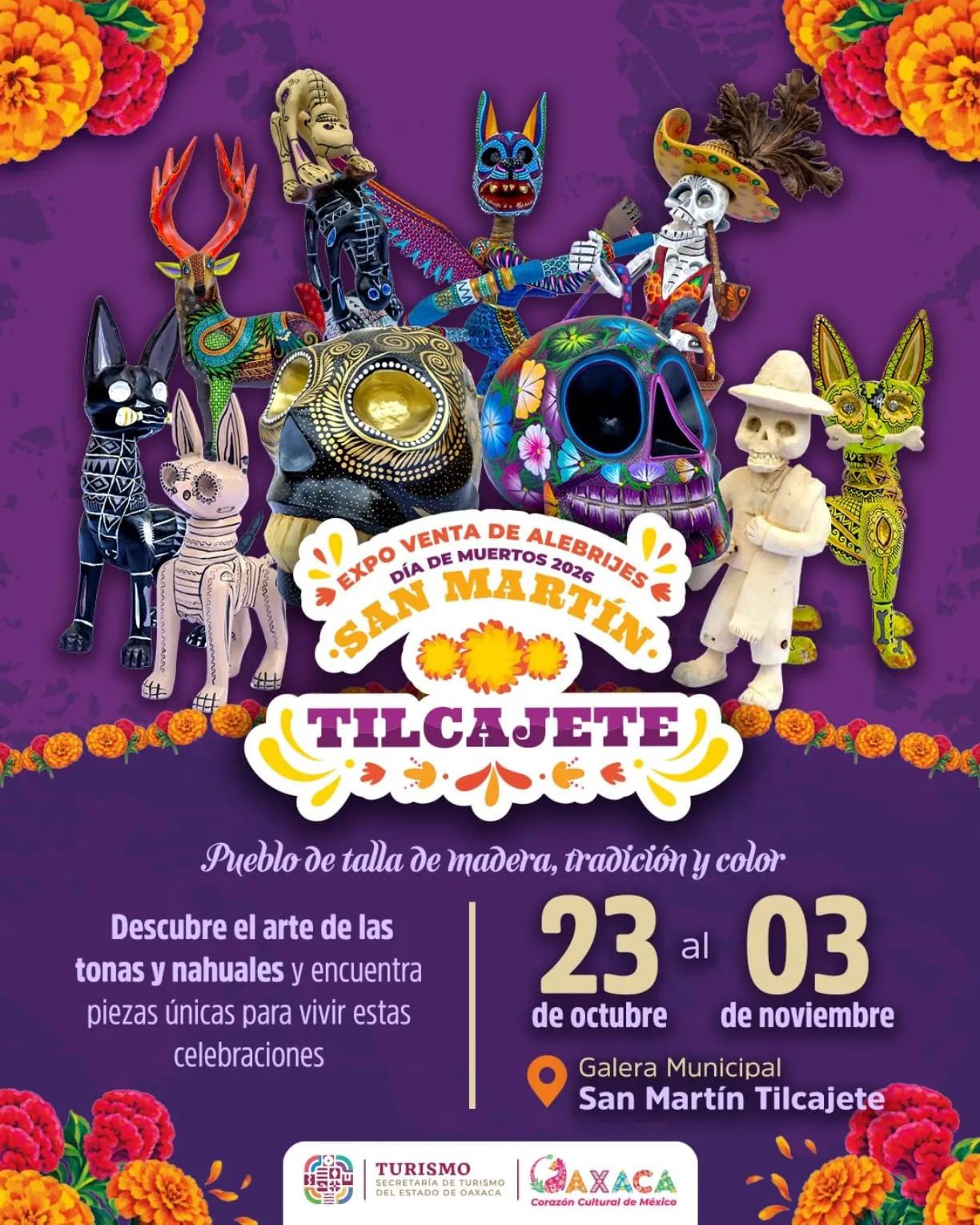 Expo Venta de Alebrijes Día de Muertos 2026 San Martín Tilcajete