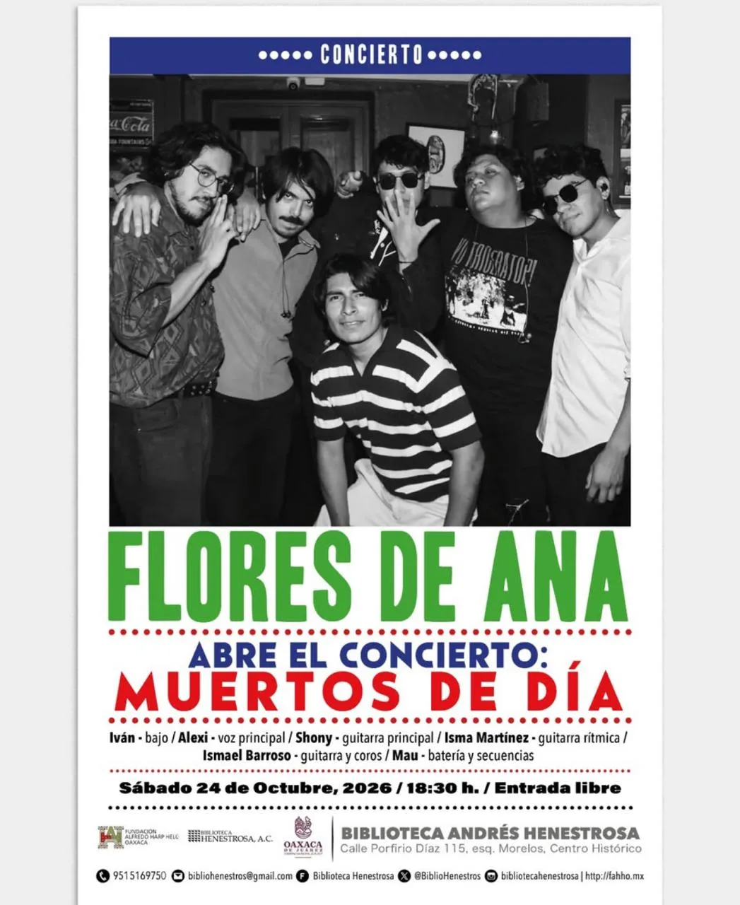 Concierto: Flores de Ana y Muertos de Día