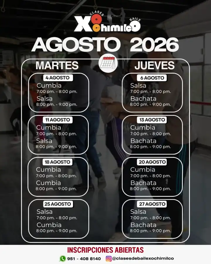 Xochimilco Dance Classes August 2026