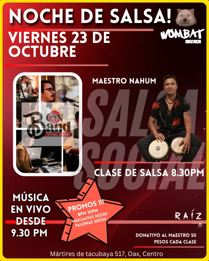 Música en vivo! Noche de Salsa!
